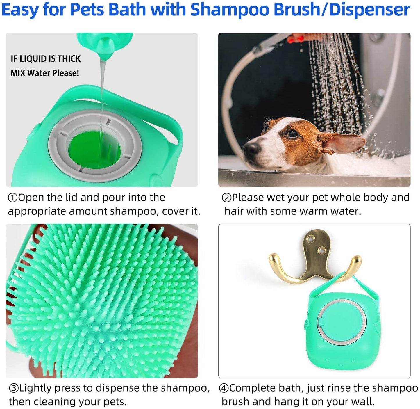 Soapy Paws: Pet Shampoo & Massage Brush