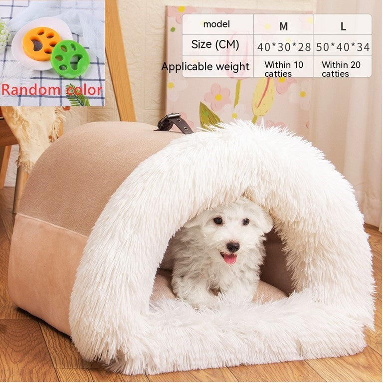 Plush Pet Nest – Snuggly, Stylish & Portable