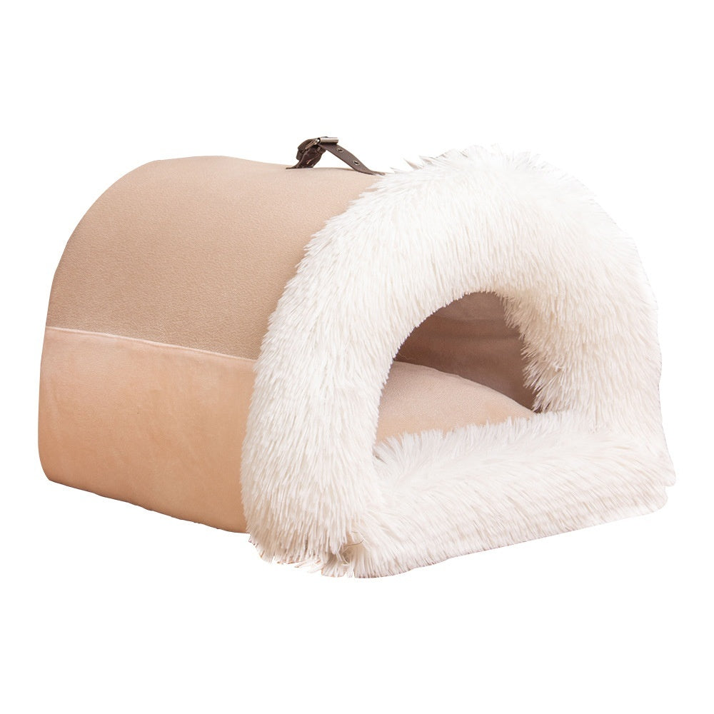 Plush Pet Nest – Snuggly, Stylish & Portable