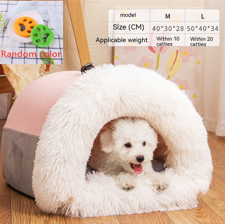 Plush Pet Nest – Snuggly, Stylish & Portable